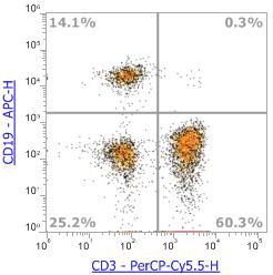 Anti-Human CD3, PerCP-Cy5.5 (Clone:OKT3) - 结果示例图片