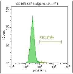 Anti-Human/Mouse CD45R, mFluor 540 (Clone: RA3-6B2) 流式抗体 检测试剂 - 结果示例图片